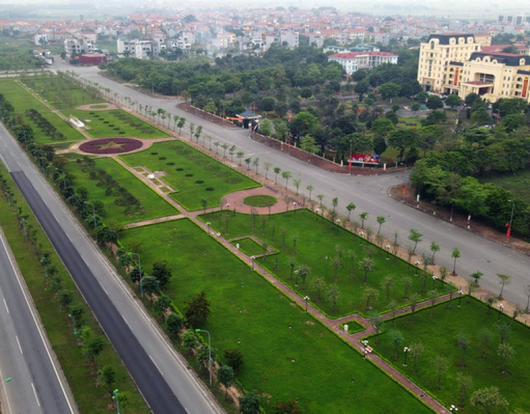 Giai đoạn 2 đường trục khu đô thị Mê Linh xen kẹp qua Hà Nội được dùng ngân sách