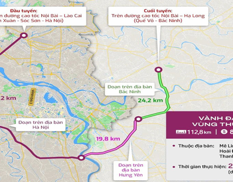 Tuyến đường Vành Đai 4 tạo bức phá cho các dự án Bất động sản tại Mê Linh 