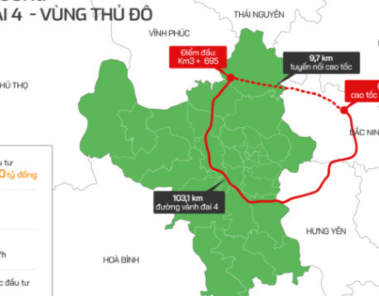Vốn đầu tư cao tốc vành đai 4 Hà Nội giảm gần 3.000 tỷ đồng