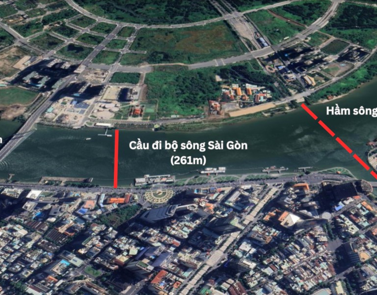Khu vực sắp được xây cầu đi bộ gần 1.000 tỷ kết nối trung tâm TP.HCM với bán đảo Thủ Thiêm