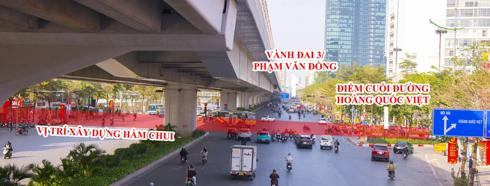 Toàn cảnh khu vực sẽ xây hầm chui 2.300 tỷ, xuyên qua đường Phạm Văn Đồng, nối 4 tuyến vành đai của Hà Nội