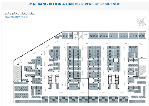 Riverside Residence Block A – Mặt bằng tầng hầm