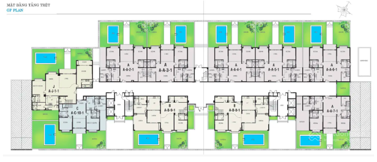 Riverside Residence Block A – Mặt bằng tầng trệt