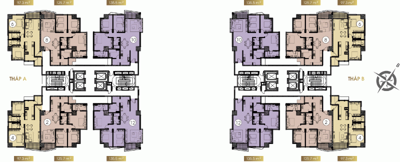 Mặt bằng điển hình tầng 17 - 35