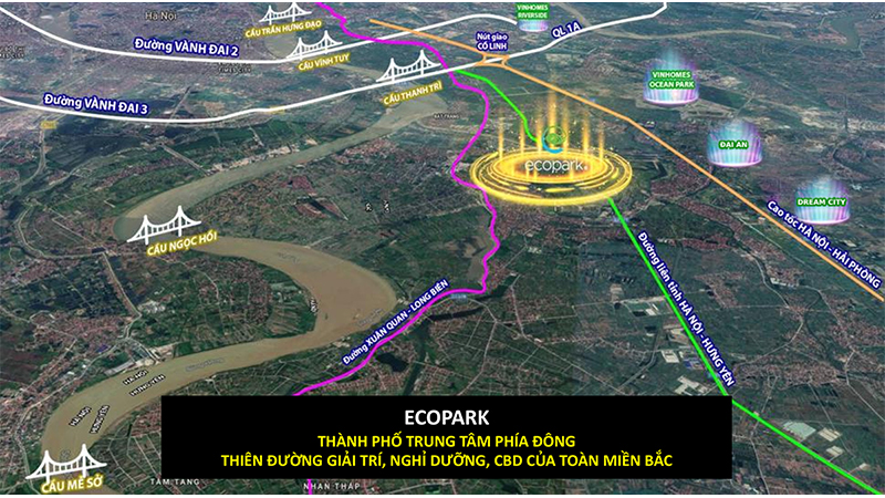Sơ đồ Vị Trí dự án Ecopark Hưng Yên