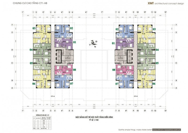 Mặt bằng tầng điển hình chung cư Mễ Trì Plaza