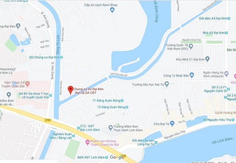 Xem địa chỉ vị trí của Chung cư X2 Đại Kim qua Google Map