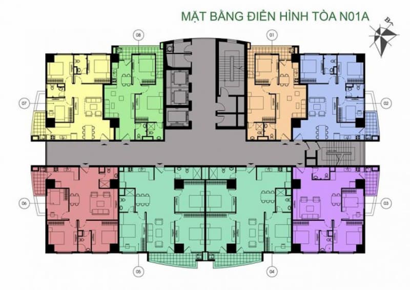 Mặt bằng thiết kế Tòa N01A Chung cư K35 Tân Mai