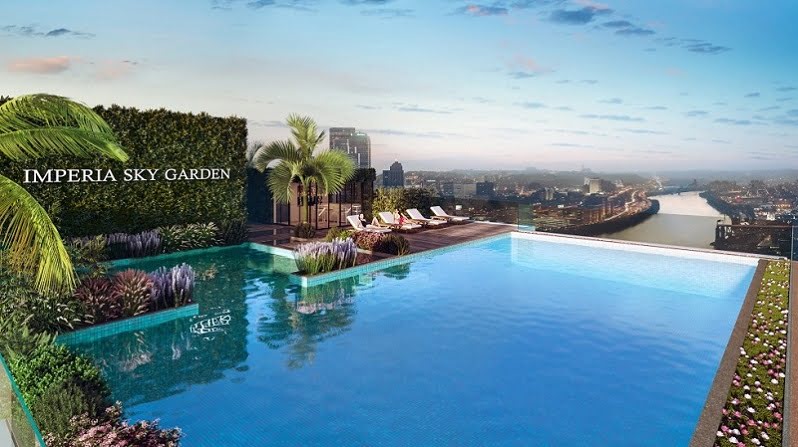 Bể bơi vô cực được thiết kế tại Imperia Sky Garden