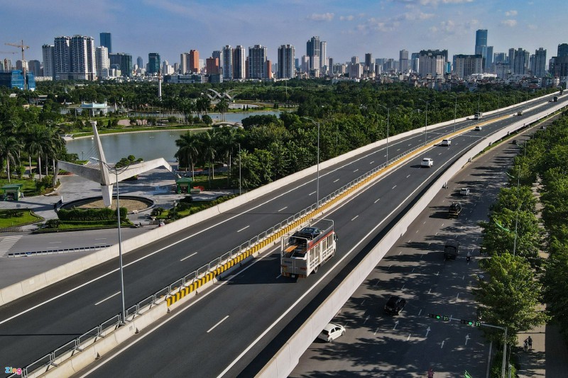 Dự án đường vành đai 4 vùng thủ đô sẽ có hợp phần đường cao tốc trên cao. Ảnh minh họa: Hồng Quang