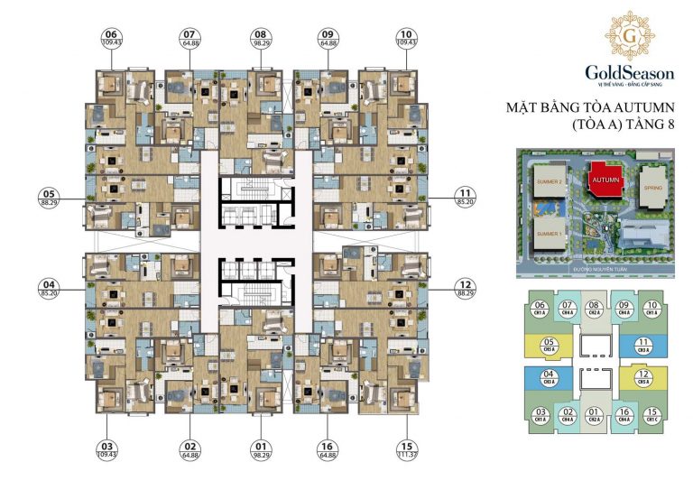 Mặt bằng thiết kế tòa Autumn TNR Goldseason 47 Nguyễn Tuân