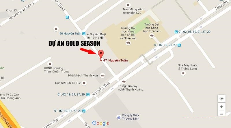 Vị trí Dự án TNR GoldSeason Google Map