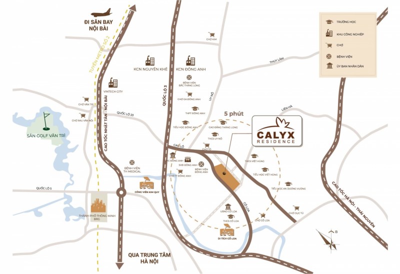 Vị trí dự án Calyx Residence 319 Uy Nỗ – Đông Anh