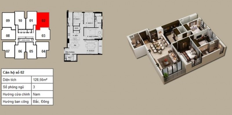 Mặt bằng căn hộ 02 và 09 dự án Chung Cư Platinum Residences
