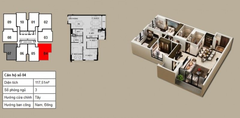 Mặt bằng căn hộ 04 và 07 dự án Chung Cư Platinum Residences