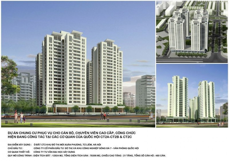 Phối cảnh tổng quan dự án CT2 Xuân Phương