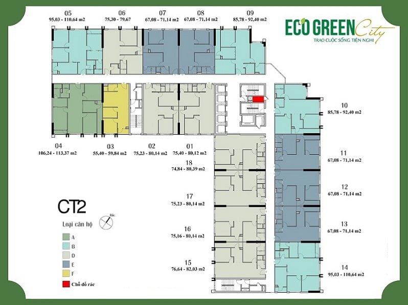 Thiết kế tòa CT2 Eco Green City Nguyễn Xiển