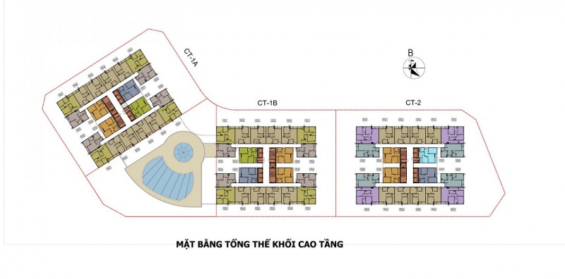 Mặt bằng tổng thể khối cao tầng