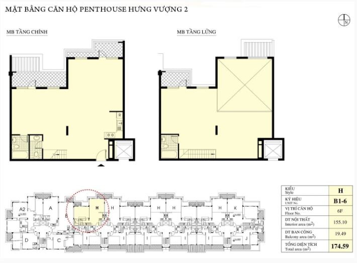 Sơ đồ mặt bằng chi tiết căn hộ PenHouse