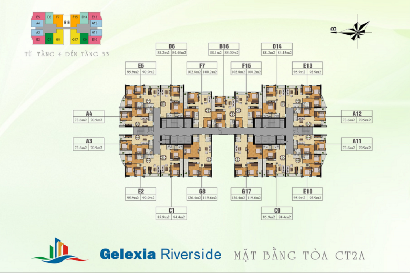 Thiết kế căn hộ tòa CT2A chung cư gelexia Riverside