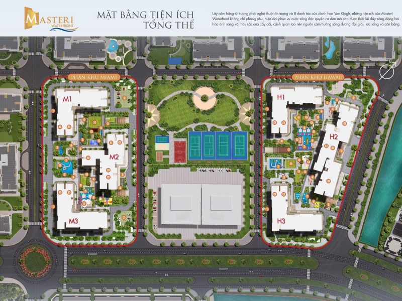 Mặt bằng tổng thể Masteri Waterfront Ocean Park