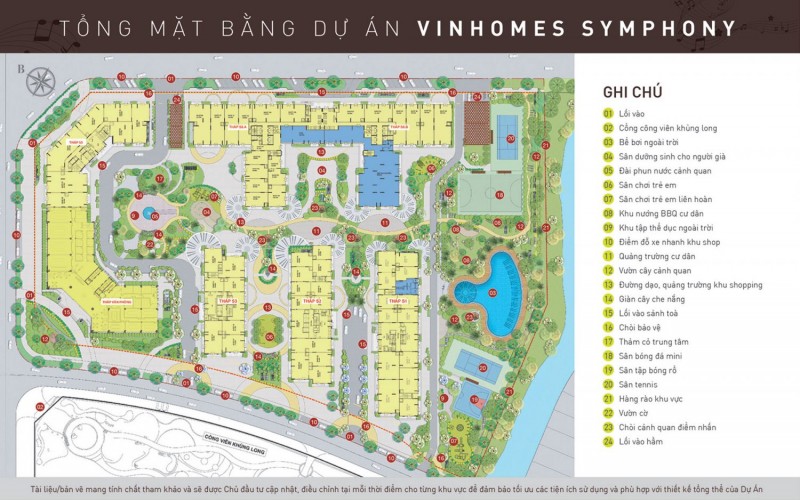 Mặt bằng tổng thể chung cư Vinhomes Symphony