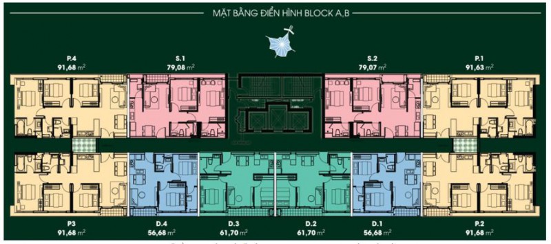  Mặt bằng Block A & B dự án Diamond Lotus