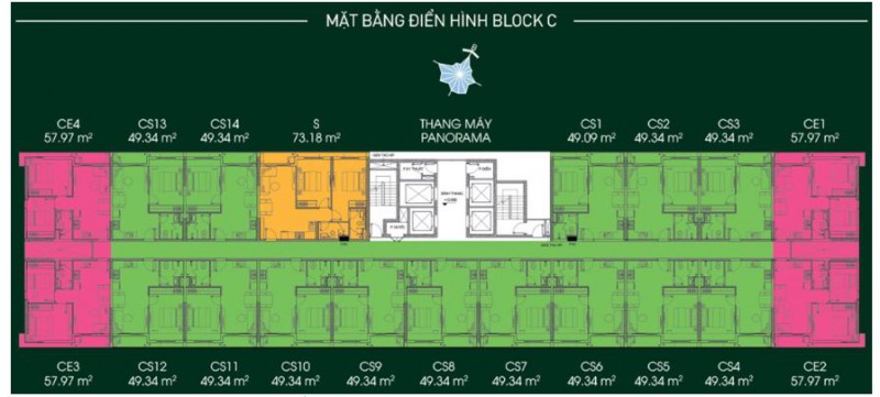 Mặt bằng Block C dự án Diamond Lotus