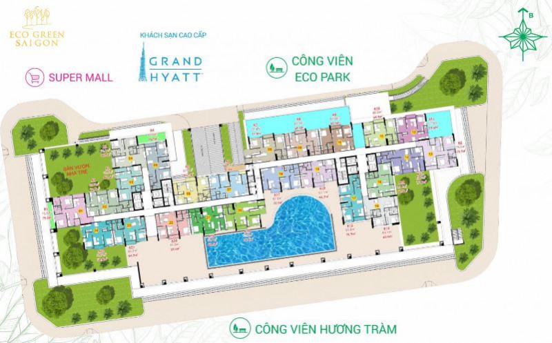 Mặt bằng tầng điển hình tháp HR3 (Block F)