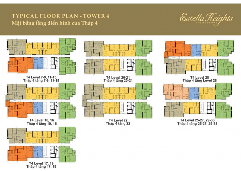  Layout mặt bằng tầng điển hình tháp 4 The Estella