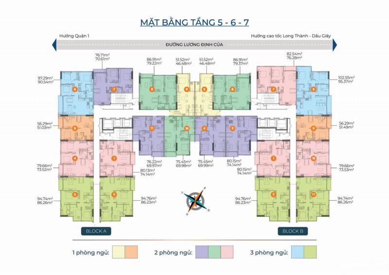 Mặt bằng tầng 5-6-7