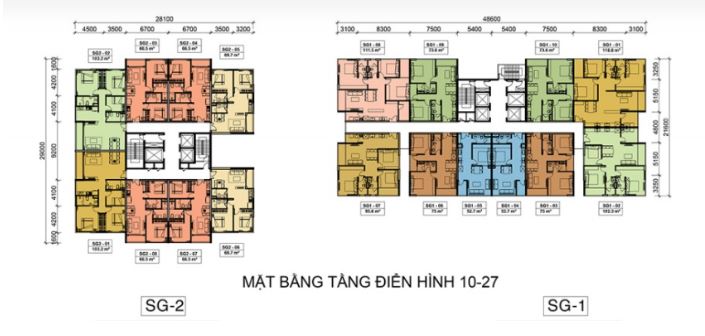 Mặt bằng tầng điển hình dự án căn hộ Southgate Tower quận 7