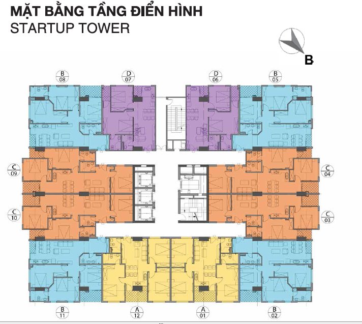 Bản vẽ mặt bằng tầng điển hình