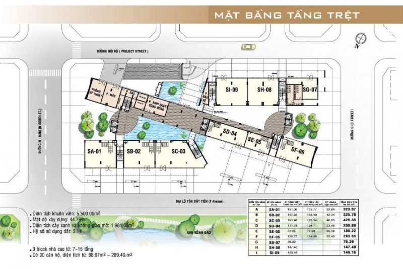 Mặt bằng tầng trệt