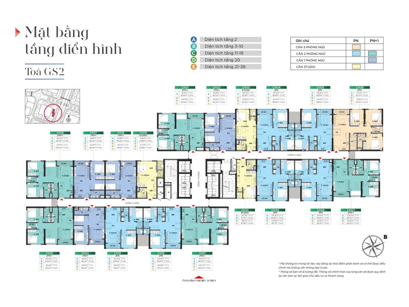 Mặt bằng tầng điển hình tòa GS2