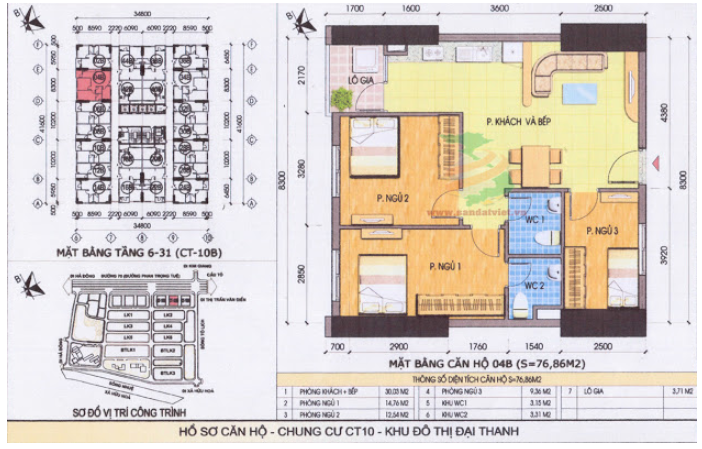  Thiết kế căn hộ 76.86m2