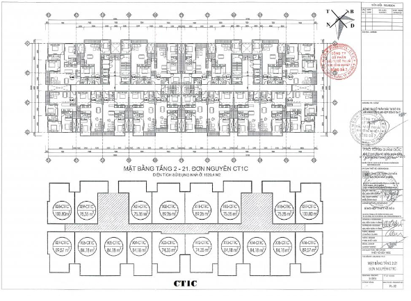 Mặt bằng và thiết kế chi tiết căn hộ Tòa CT1C