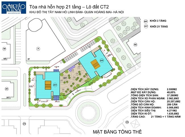 Mặt bằng tổng thể chung cư Twin Towers Linh Đàm