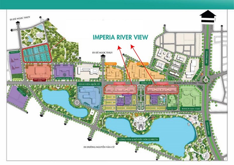 Vị trí khu căn hộ Imperia River View trên mặt bằng tổng thể dự án KĐT Khai Sơn City