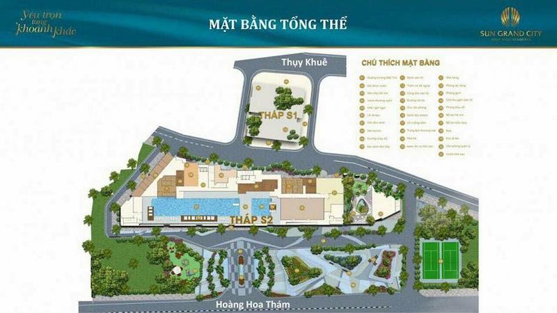 Mặt bằng thiết kế chung cư Sun Grand City 69B Thụy Khuê