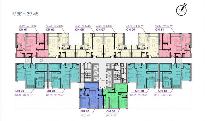 Mặt bằng Tòa V1 Chung Cư The Terra An Hưng