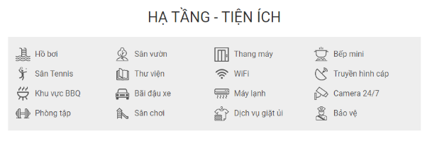 Hạ tầng tiện ích tại dự án