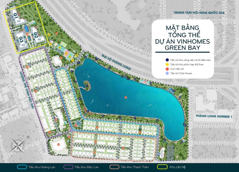  Mặt bằng tổng thể Vinhomes Green Bay.