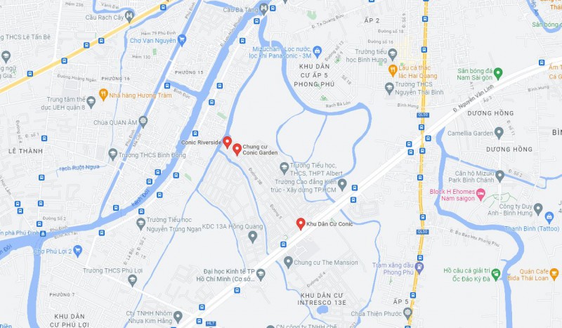 Vị trí Dự Án Chung Cư Conic Riverside Quận 8