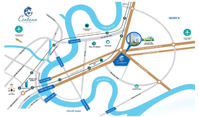 Vị trí dự án Centana Thủ Thiêm