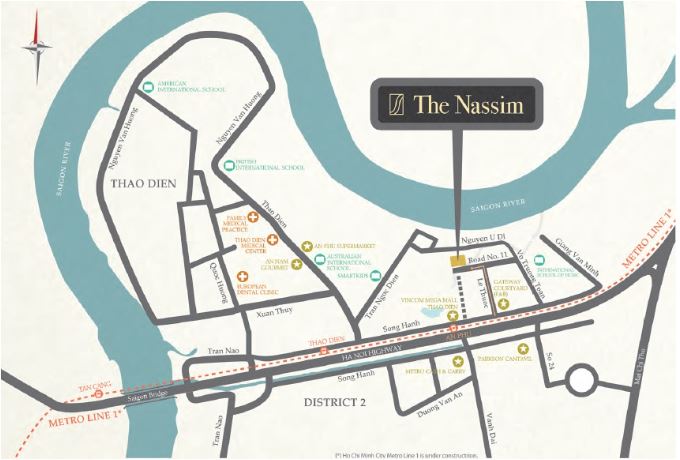 Vị trí căn hộ The Nassim Thảo Điền trên bản đồ