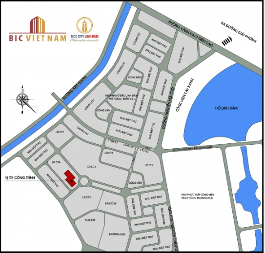 Vị trí dự án Rice City Linh Đàm