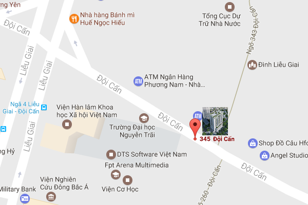 Vị trí dự án chung cư 345 Đội Cấn